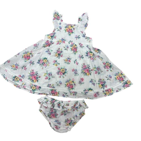 画像1: Cath Kidston　ノースリーブワンピース　パンツ付き　花柄　6-12ヶ月　 (1)