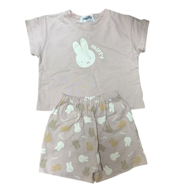 画像1: Miffy　ミッフィー　上下セット　半袖カットソー　ショートパンツ　ルームウェア　90　ピンク (1)
