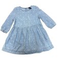 画像1: GAP　ダンガリーワンピース　長袖　水色　ドット　90　 (1)