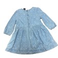 画像2: GAP　ダンガリーワンピース　長袖　水色　ドット　90　 (2)
