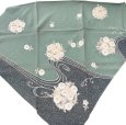 画像3: 丹後ちりめん 　風呂敷 　エメラルドグリーン　翡翠色　藍色　ローゼル糸使用　テイジン (3)