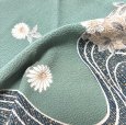 画像6: 丹後ちりめん 　風呂敷 　エメラルドグリーン　翡翠色　藍色　ローゼル糸使用　テイジン (6)