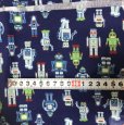 画像2: KOKKA  オックス コットン ロボット柄 生地 布地 幼稚園 保育園 幅110×200 (2)