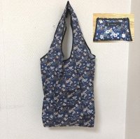 画像1: ykコレクション エコバッグ ブルー 花柄