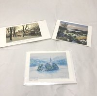 画像1: 名画 グリーティングカード 3点セット 笹倉鉄平（オーデンセの綿雪、ブレッド島 心静まる）グランマ・モーゼス（美しき世界）