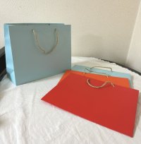 画像1: バレンタイン　ラッピング　クラフト　紙袋　4枚セット　レッド　ブルー　オレンジ