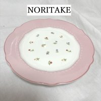 画像1: ノリタケ　食器　NORITAKE　TRUE LOVE　トウルーラブ　19cm　ケーキ皿　プレート　ピンク　9648　廃盤　レア