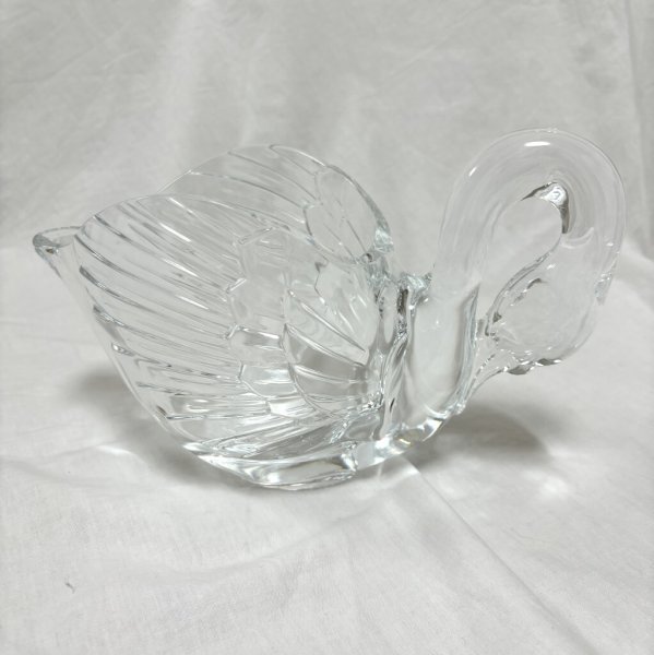 画像1: スワン　白鳥　キャンドルホルダー　ガラス製 (1)