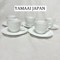 画像1: カップ＆ソーサー　5客セット　YAMAAI JAPAN ヤマアイジャパン　純白　白