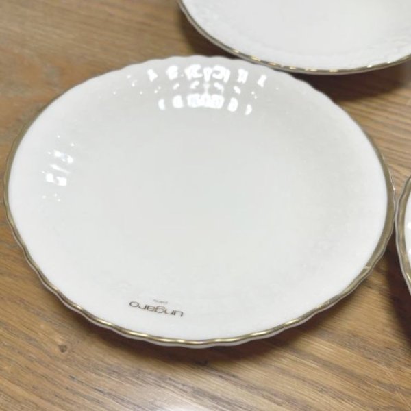 画像2: UNGARO MAEHATA　前畑陶器　ケーキ皿　ケーキソーサー　パーティ皿　楕円プレート 　金装飾　皿　17×16　5枚セット (2)