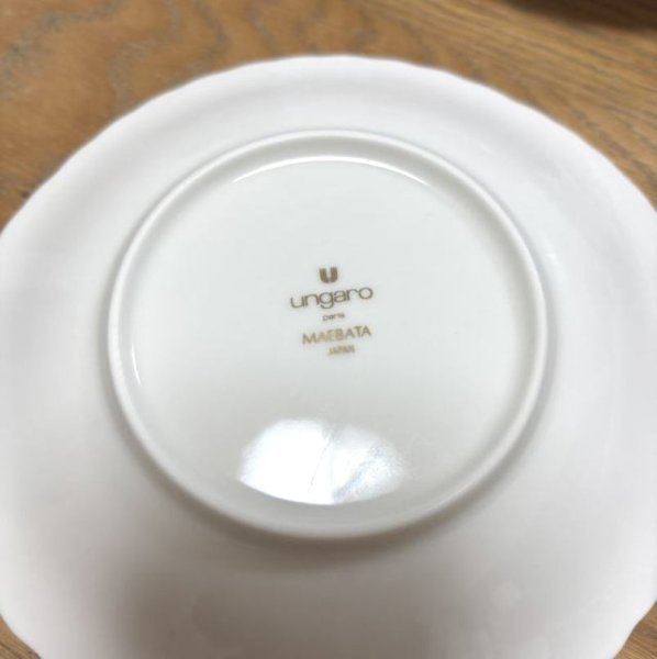 画像3: UNGARO MAEHATA　前畑陶器　ケーキ皿　ケーキソーサー　パーティ皿　楕円プレート 　金装飾　皿　17×16　5枚セット (3)