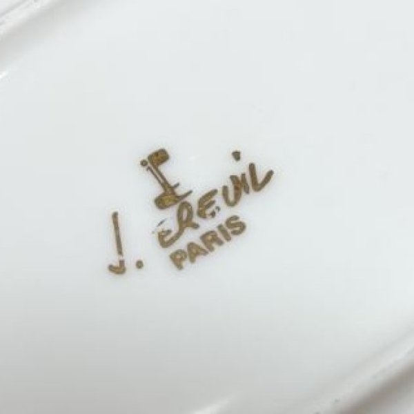 画像3: ジョセフ エロール　サンドイッチプレート　金装飾　リーフ型　デザート皿　菓子皿　30×11 (3)