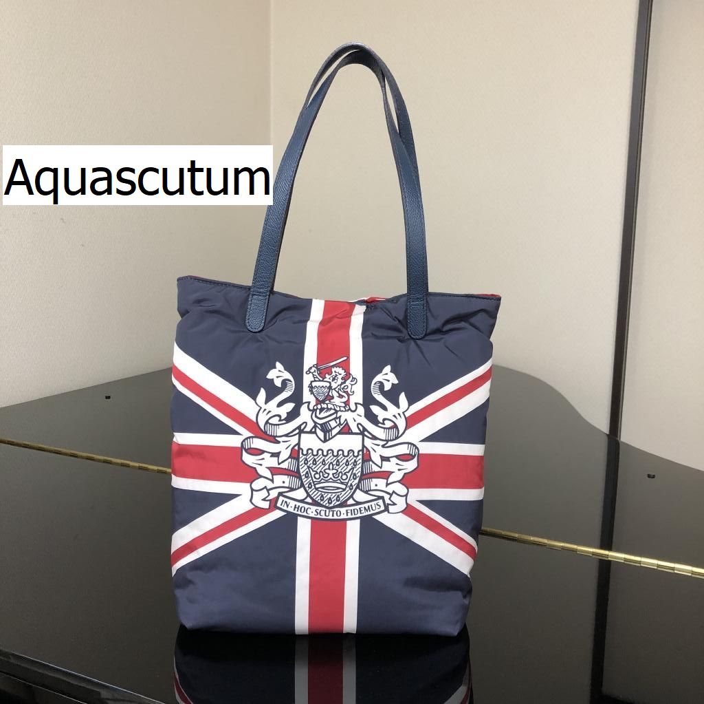 Aquascutum【アクアスキュータム】ユニオンジャックふんわり中綿　トートバッグ