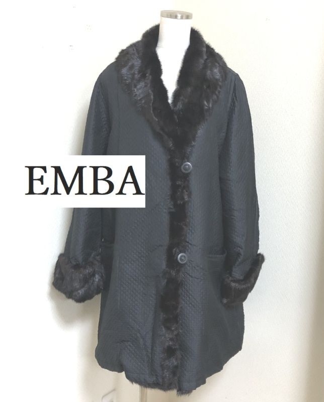 エンバ EMBA　ミンク毛皮のロングコート　ゆったりサイズ