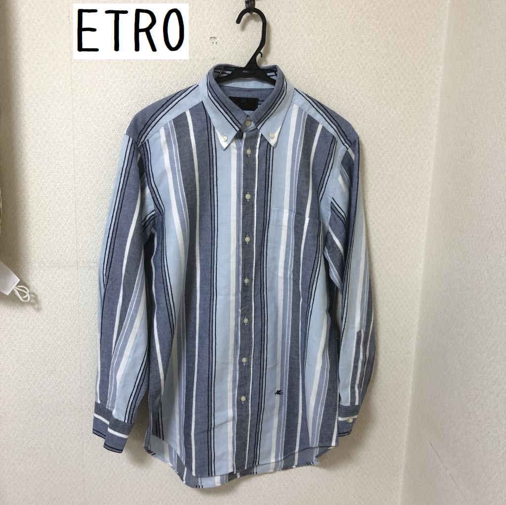 不明点はご質問ください〈着用1回〉ETRO エトロ チェック切替リジッドデニムシャツ 定価8万円程度