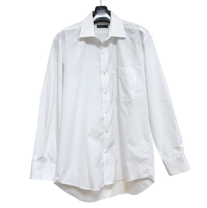 イオン　メンズ　礼服用　カッターシャツ　形態安定　長袖　白　ホワイト